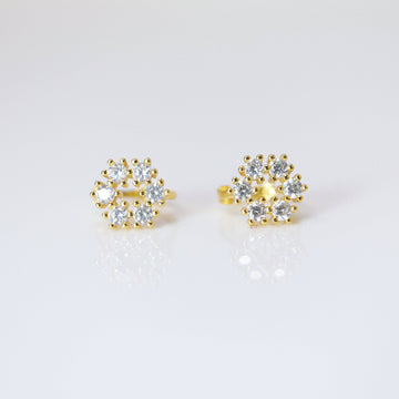 6mm Swarovski Crystal 14k Gold And Sterling Silver Floral Cartilage Hoop Earrings, Statement Earrings, Upper Helix Hoop Earrings.